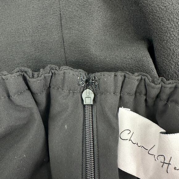 Charles Henry Off the Shoulder Black Mini Dress Flirty Timeless Womens - Picture 7 of 10